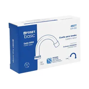 49377 / CR-050 Foset Cuello curvo para mezcladora de lavabo, cromo, Basic