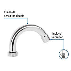 Foset Cuello curvo para mezcladora de lavabo, cromo, Basic