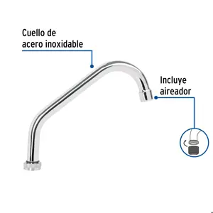 Foset Cuello corto para mezcladora de fregadero, cromo, Basic