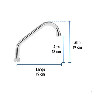 Foset Cuello corto para mezcladora de fregadero, cromo, Basic