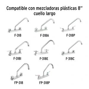 Foset Cuello largo para mezcladora de fregadero, cromo, Basic
