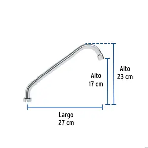 Foset Cuello largo para mezcladora de fregadero, cromo, Basic