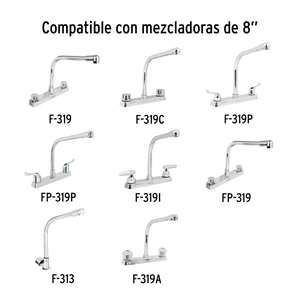 Foset Cuello tipo cobra para mezcladora de fregadero, cromo, Basic