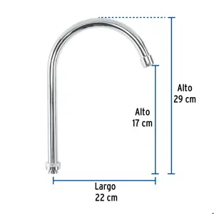 Foset Cuello alto/curvo para mezcladora de fregadero, cromo, Basic