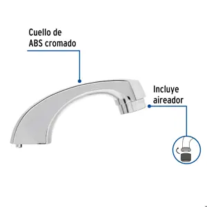 Foset Cuello nariz corta para mezcladora de lavabo, cromo, Basic
