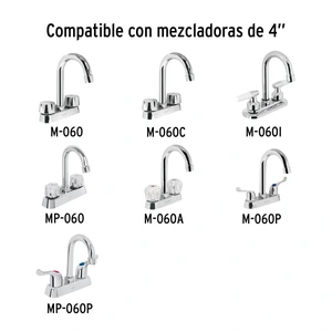 Foset Cuello tipo bar para mezcladora de lavabo, cromo, Basic