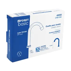 49285 / CRB-060 Foset Cuello tipo bar para mezcladora de lavabo, cromo, Basic