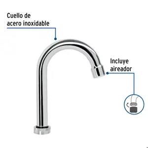 Foset Cuello tipo bar para mezcladora de lavabo, cromo, Basic