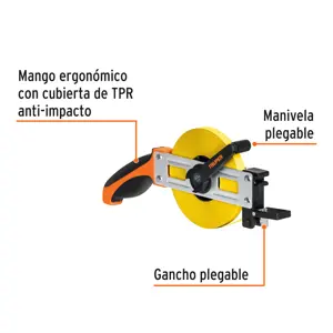 Cinta métrica larga 50 m, metálica, tipo cruceta, TRUPER