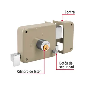 Hermex Cerradura sobreponer der clásica, llave tradicional, blíster