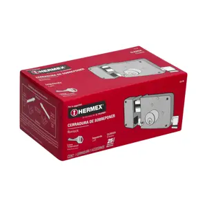 43573 / CS-70I Hermex Cerradura sobreponer izq clásica, llave tradicional, caja