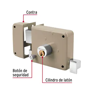 Hermex Cerradura sobreponer izq clásica, llave tradicional, caja