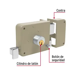 Hermex Cerradura sobreponer der instala-fácil, tradicional, caja