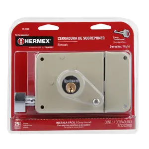 43585 / CS-75DB Hermex Cerradura sobreponer der instala-fácil, tradicional, blíster