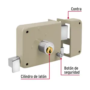 Hermex Cerradura sobreponer der instala-fácil, tradicional, blíster