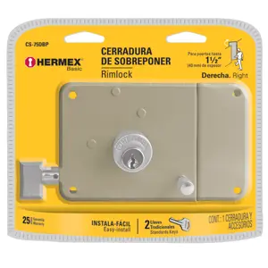 Hermex Cerradura sobreponer der instala-fácil, blíster, Basic