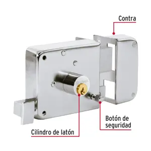 Hermex Cerradura sobreponer der instala-fácil, cromada, tradicional