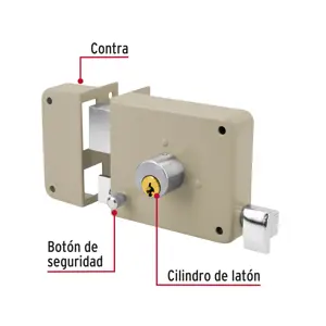 Hermex Cerradura sobreponer izq instala-fácil, tradicional, caja