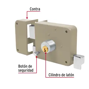 Hermex Cerradura sobreponer izq instala-fácil, tradicional, blíster