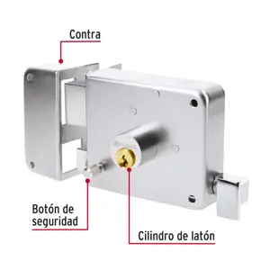 Hermex Cerradura sobreponer izq instala-fácil, cromada, tradicional