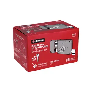 43577 / CS-85I Hermex Cerradura sobreponer izq instala-fácil, llave tetra, caja