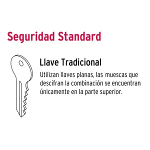Hermex Cerradura sobreponer der 2 barras clásica, llave tradicional