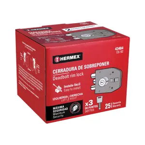 Hermex Cerradura sobreponer 2 barras instalafácil, llave puntos