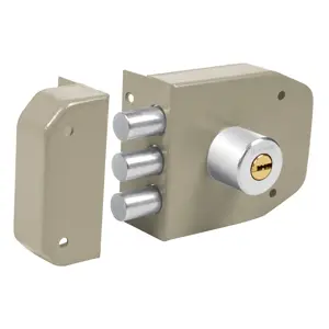 43488 / CS-93 Hermex Cerradura de sobreponer 3 barras instala-fácil, llave puntos