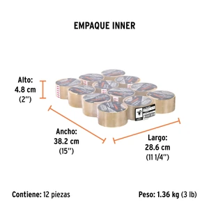 Cinta de empaque 48 mm x 40 m transparente, Truper