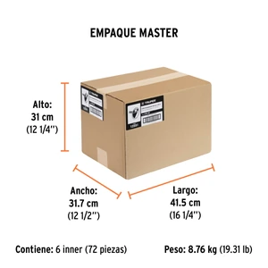 Cinta de empaque 48 mm x 40 m transparente, Truper