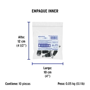 Conector de energía para CCTV tipo macho, Volteck