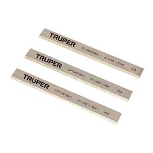 102160 / CU-CANT-6X-3 Cuchillas para canteadora CANT-6X, 3 pzs en caja, TRUPER