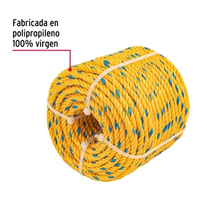 Fiero Metro de cuerda amarilla de polipropileno 6 mm, rollo 46m
