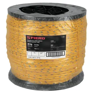 Fiero Kilo de cuerda amarilla de polipropileno 8mm, carrete 20kg