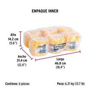 Fiero Kilo de cuerda amarilla de polipropileno 10 mm, rollo 1kg