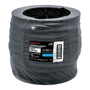 Fiero Kilo de cuerda negra de polipropileno 11 mm, carrete 20kg