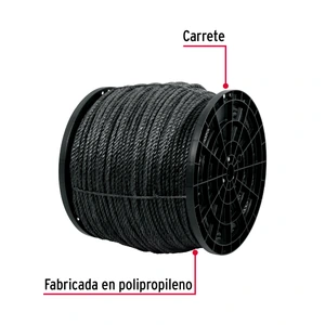 Fiero Kilo de cuerda negra de polipropileno 11 mm, carrete 20kg