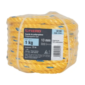 Fiero Kilo de cuerda amarilla de polipropileno 13 mm, rollo 1kg