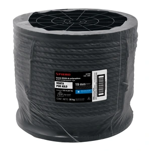 Fiero Kilo de cuerda negra de polipropileno 19 mm, carrete 30kg