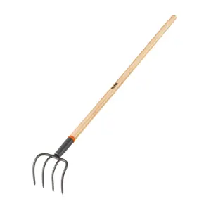 10568 / CUL Truper Cultivador forjado de 4 dientes para jardín, mango de 54