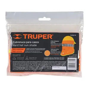 Cubrenuca para casco, naranja con reflejante, Truper