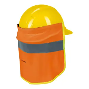12355 / CUNU-N Cubrenuca para casco, naranja con reflejante, Truper