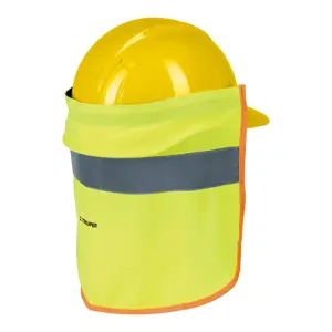 13165 / CUNU-V Cubrenuca para casco, verde con reflejante, Truper
