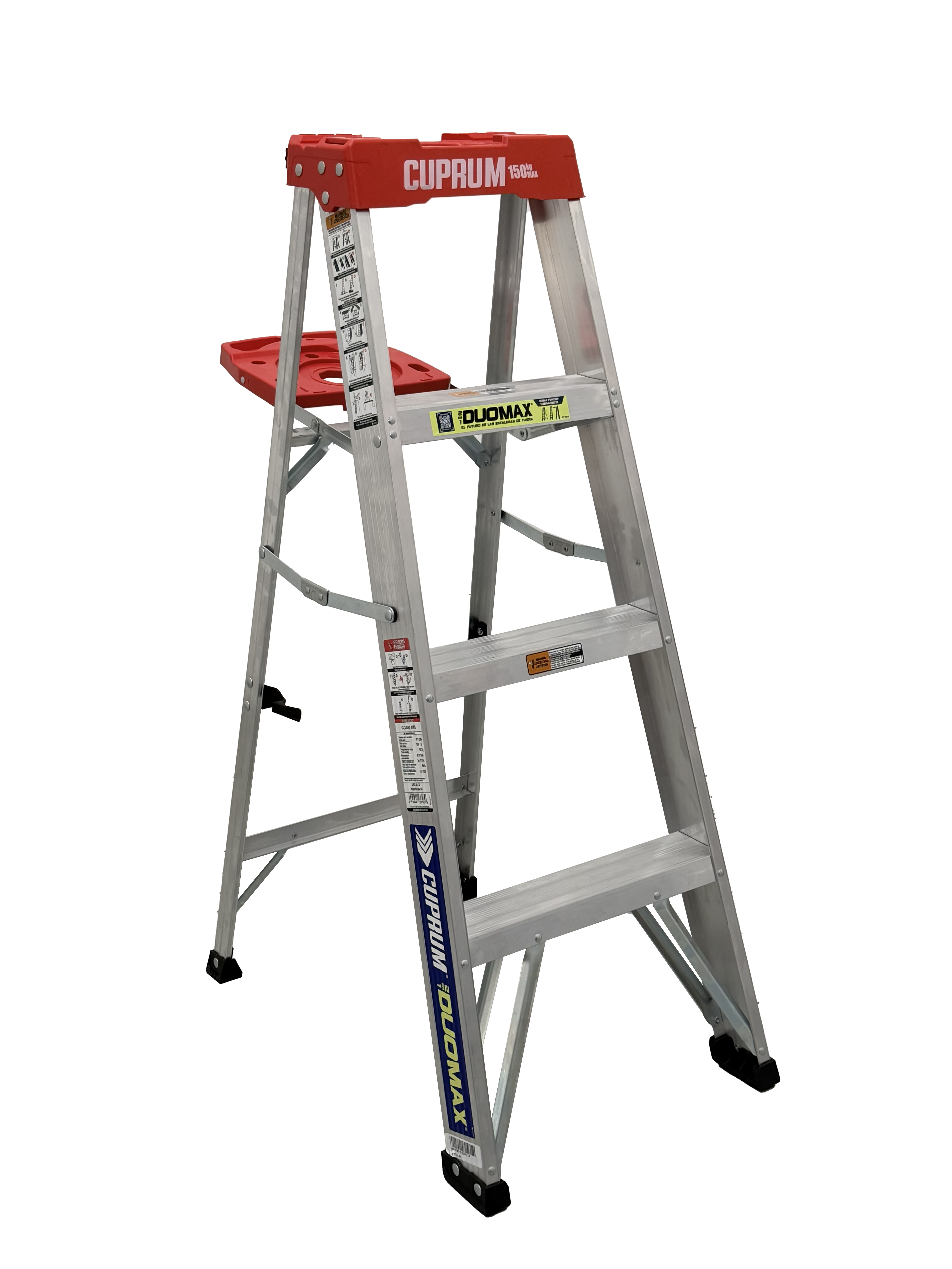 CUPRUM-C-2380-04S / C-2380-04S DuoMax Escalera de Tijera Aluminio "2en1" 4pies