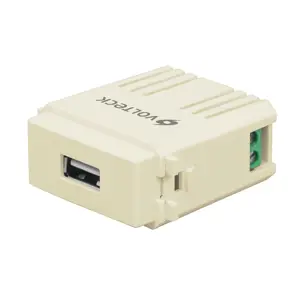 Módulo puerto USB, línea Italiana, color marfil, Volteck