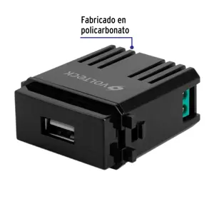 Módulo USB, línea Italiana, color negro, Volteck
