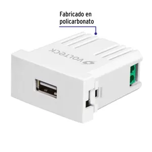 Volteck Cargador USB a la pared, 2.1A, línea Oslo, color blanco