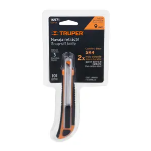16971 / CUT-5X Cutter 9 mm profesional con alma metálica y grip, Truper