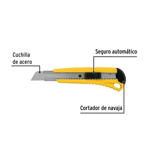 Cutter 18 mm plástico con alma metálica, Pretul