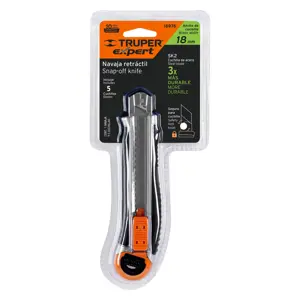 16976 / CUT-6XX Cutter 18 mm trabajo pesado c/alma metálica y grip, Expert